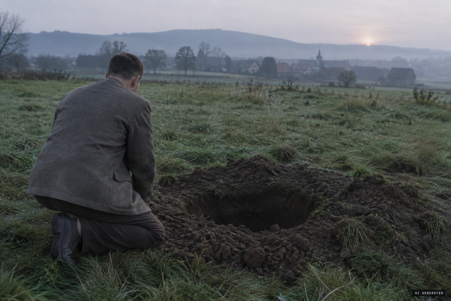Linke finds a freshly dug circular opening where the object stood