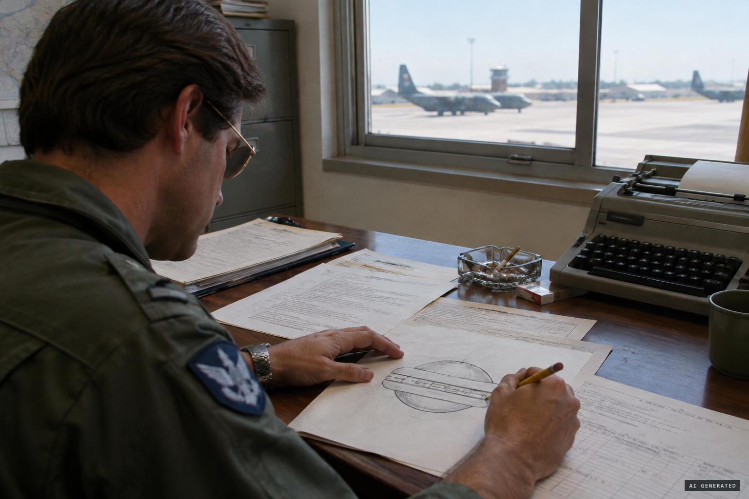 The pilots' written reports and Guerra's sketch of the object