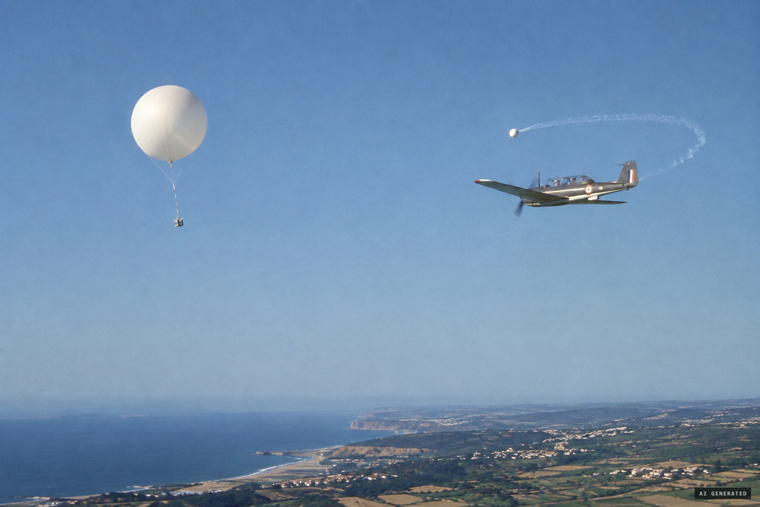 A weather balloon was suggested, but no balloon climbs 5,000 feet in ten seconds