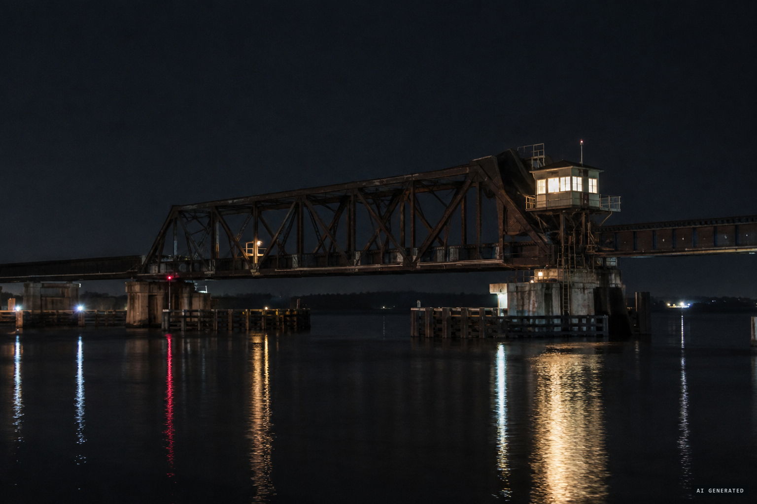 The drawbridge operator, on duty all night, saw nothing unusual