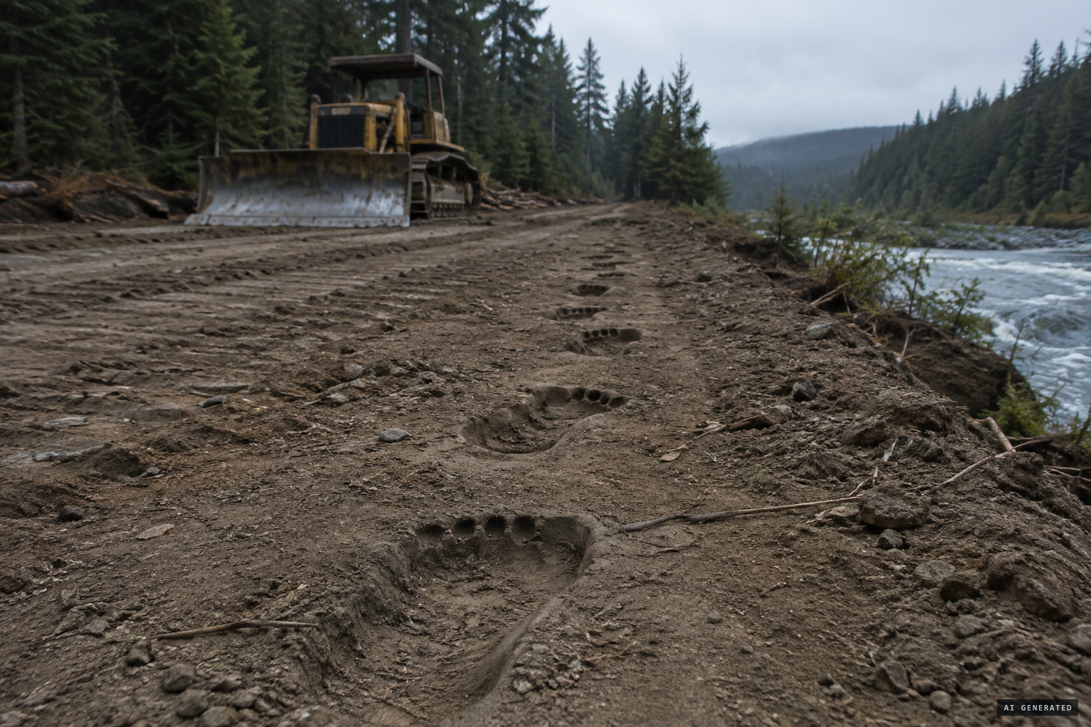 The 16-inch tracks found at Bluff Creek in 1958 that gave Bigfoot its name