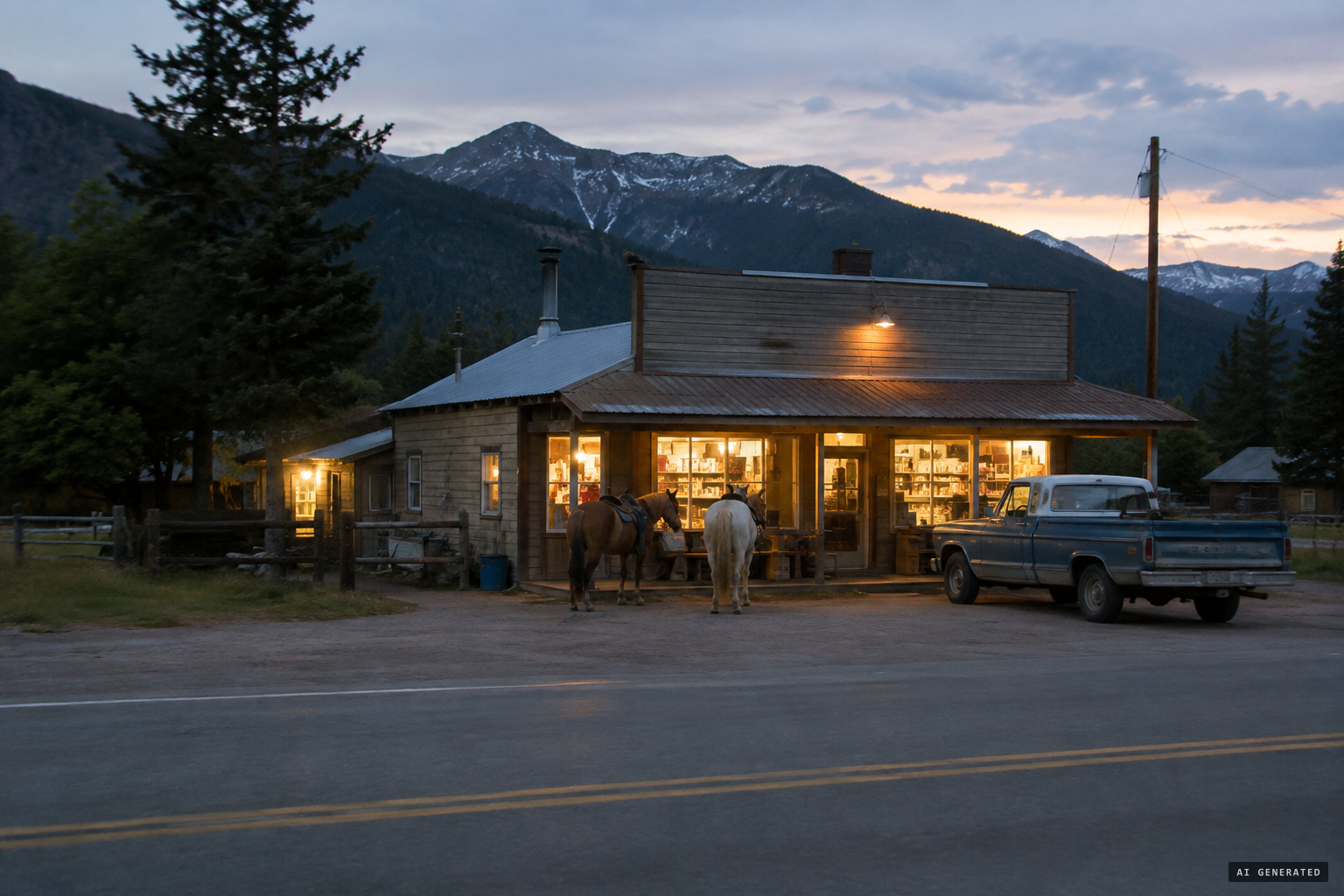 That evening, Al Hodgson's store in Willow Creek, where the calls began