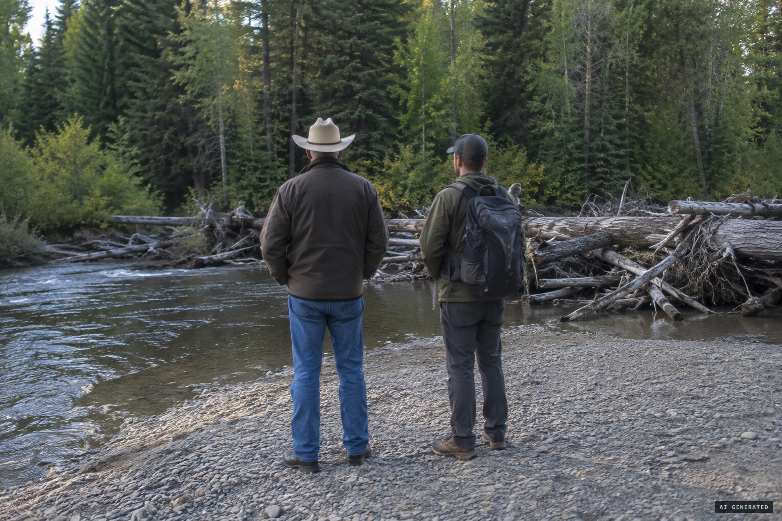 Years later, Gimlin on the sandbar: "This is where we first saw her"