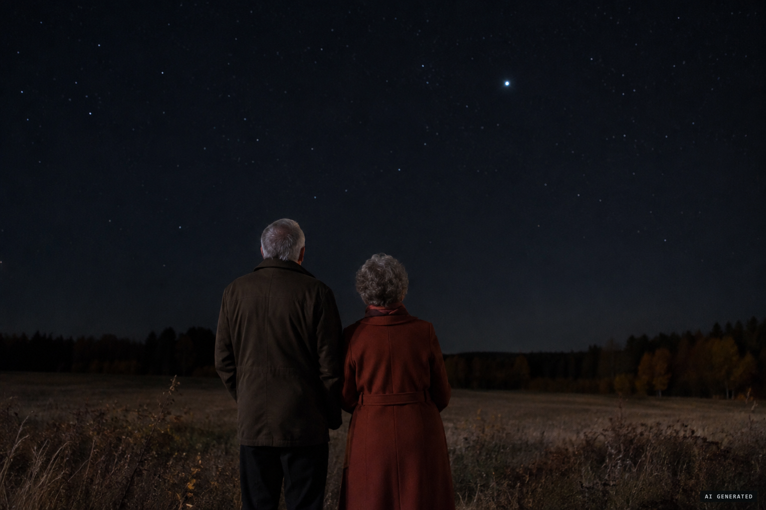 The couple watch the light move one way and then another for twenty minutes