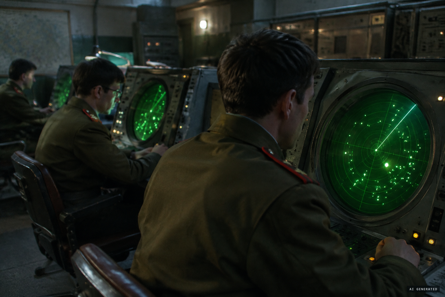 Ground radar tracks a fast-moving shining target, with a second one following