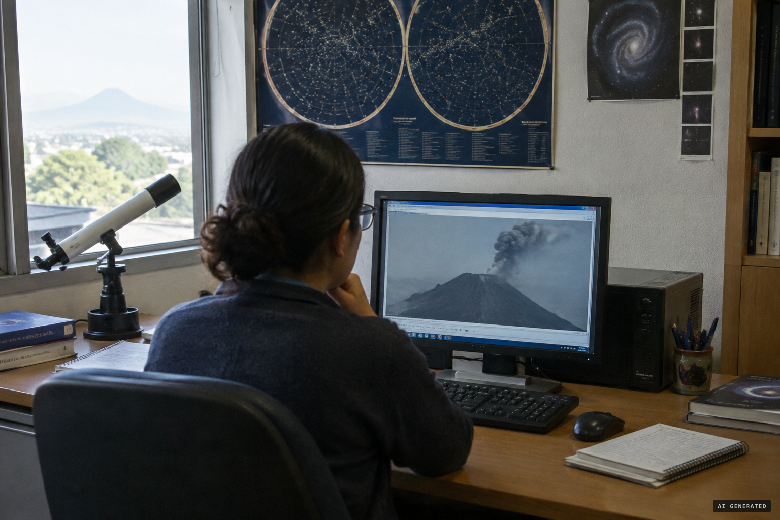 UNAM astronomer Margarita Rosado Solís studies the falling object