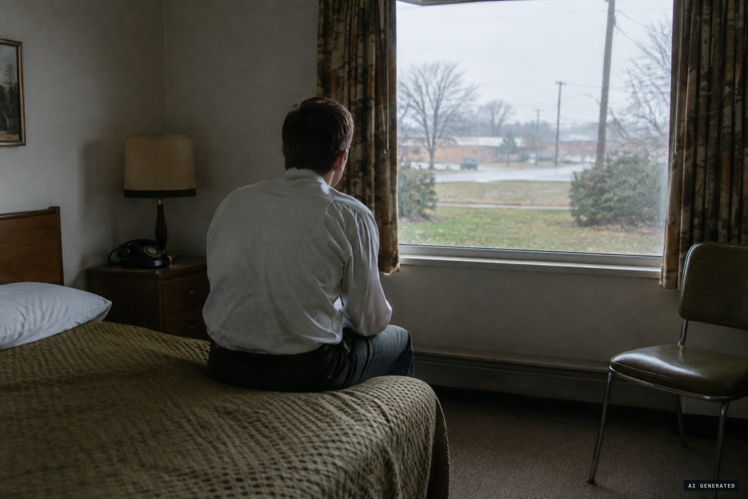 Spaur, out of police work and alone in a hotel in Solon