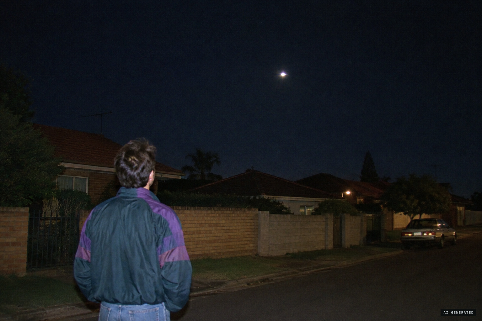Johan Becker sees a light moving silently in an undulating way
