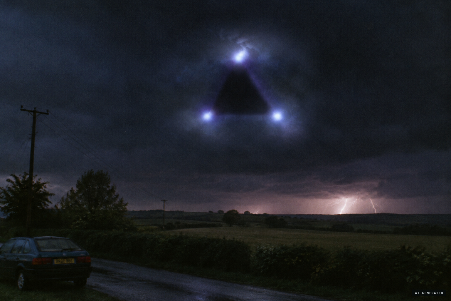 Three charged plasma bodies leave "a visual triangular void": a black triangle