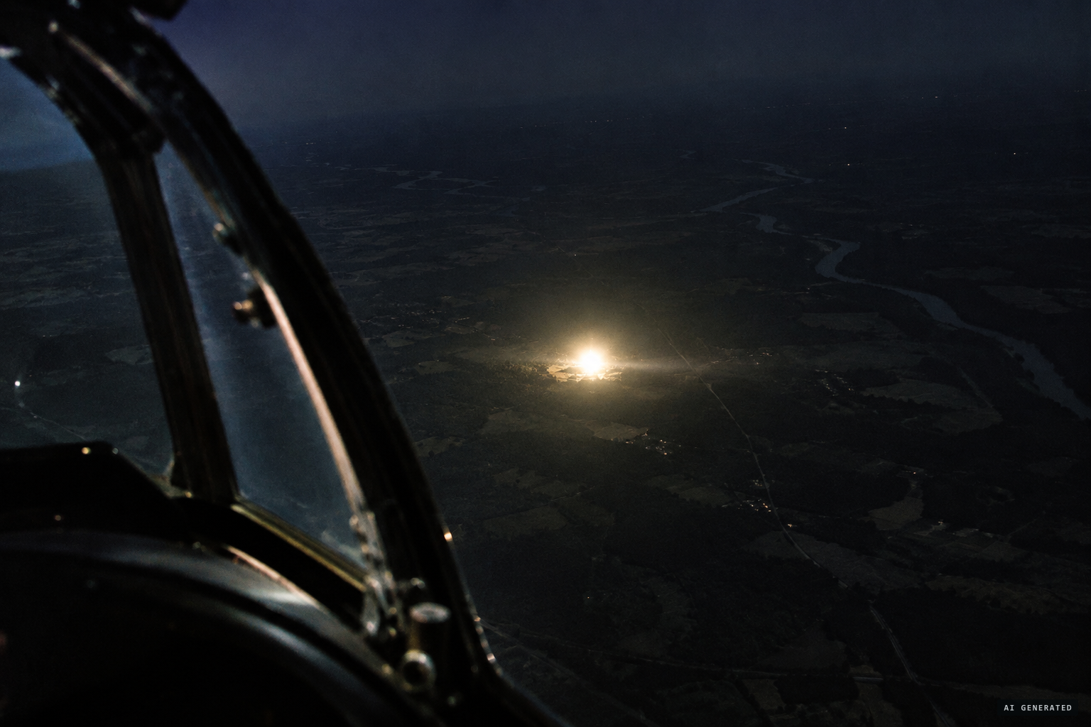 A huge light about 5,000 feet below the aircraft
