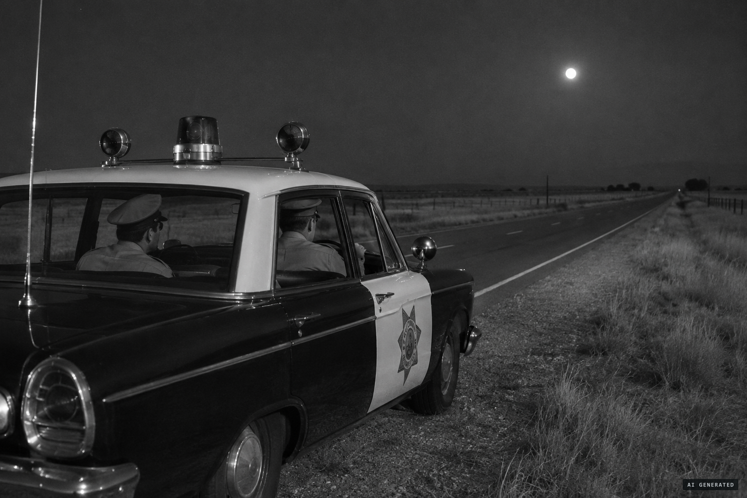 Officers Carson and Scott on Hoag Road, east of Corning, watching for a speeder