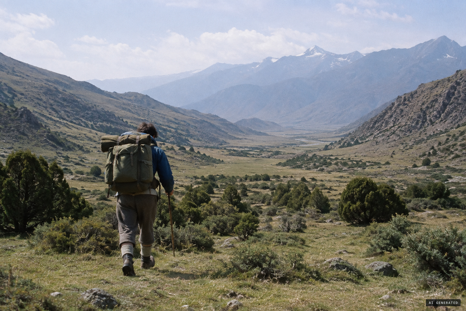 Messner alone in Tibet's eastern wilderness, near the Mekong headwaters, summer 1986