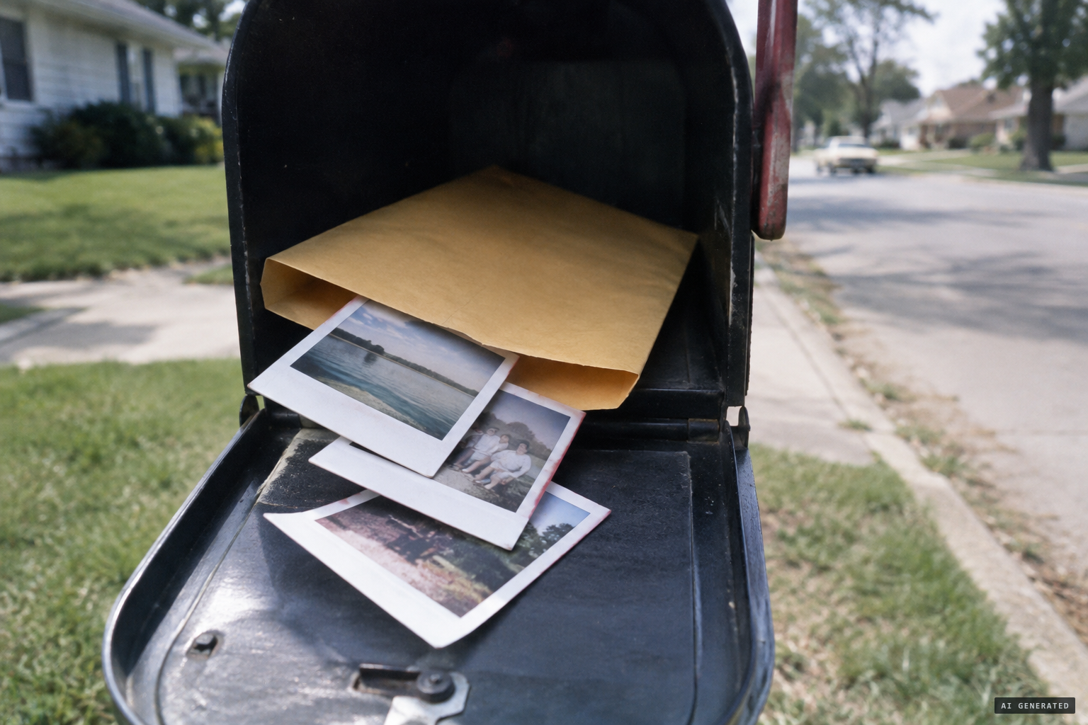 In 1993 the original Polaroids reappear in an unstamped envelope