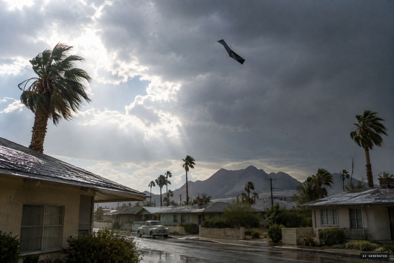 Langmuir's explanation: paper swept up by the winds after a storm