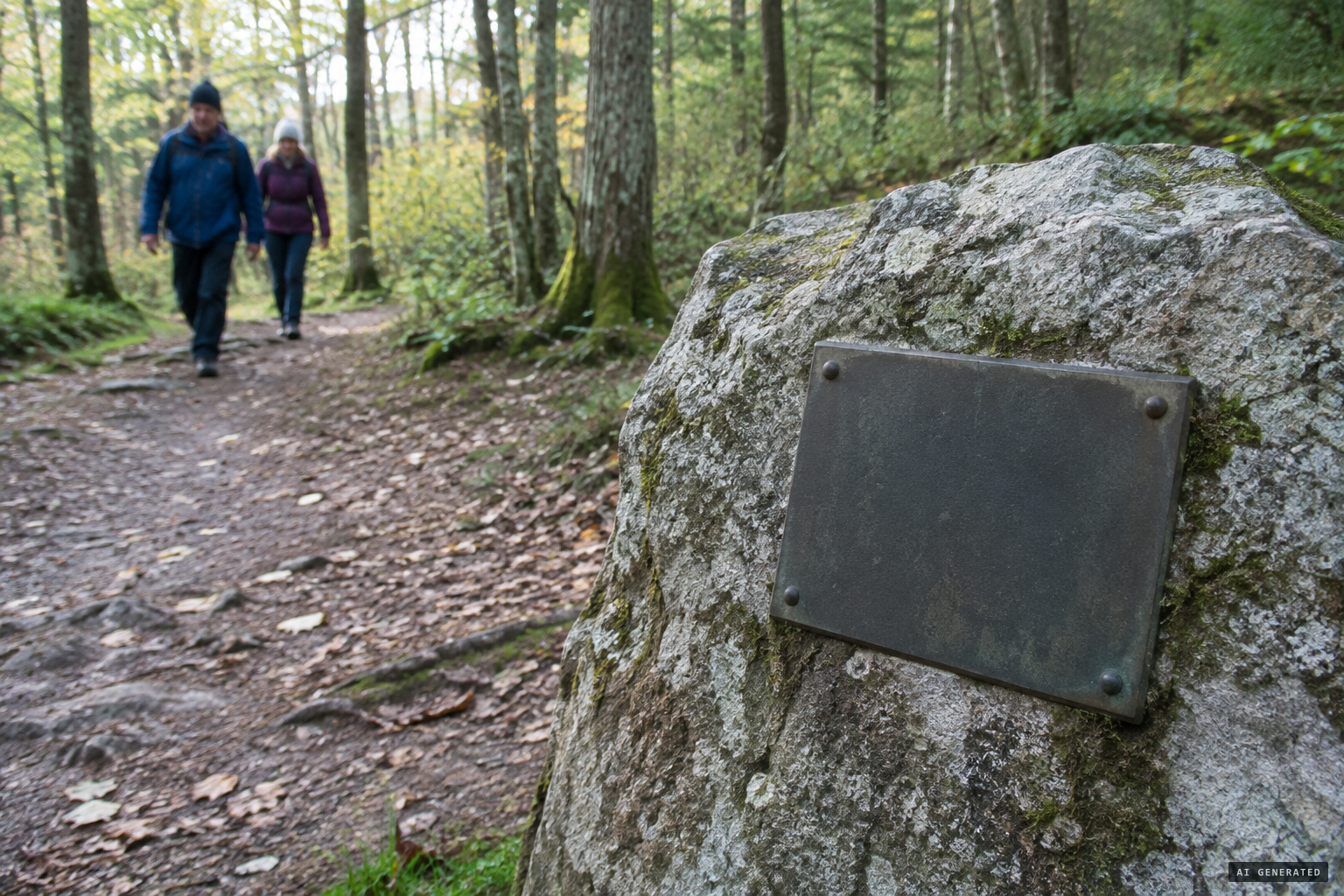 The plaque and council UFO trail marking the Dechmont Woods site today