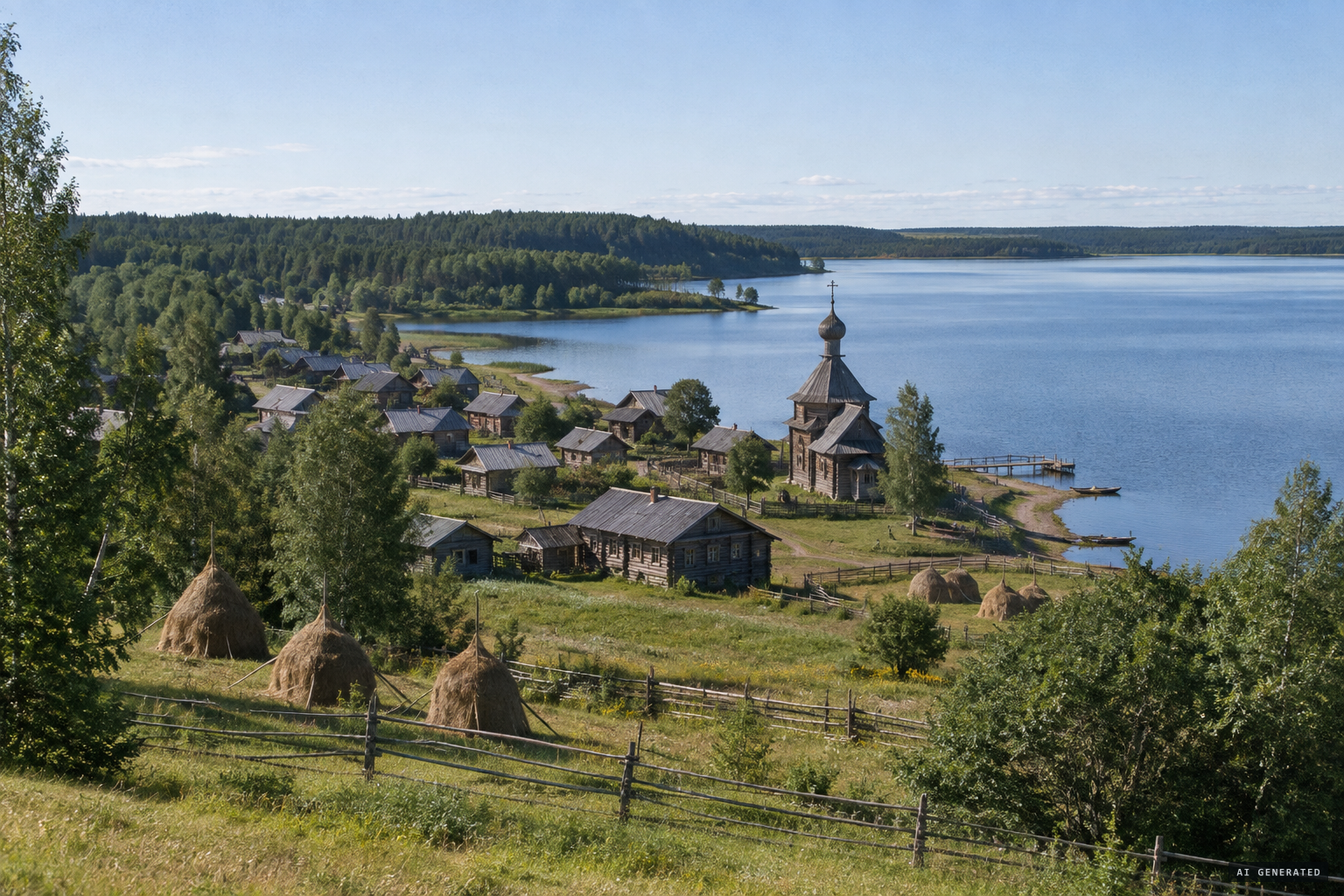 Lake Robozero in Beloozero county, near the Loza estate of the Kirillo-Belozersky Monastery, August 1663
