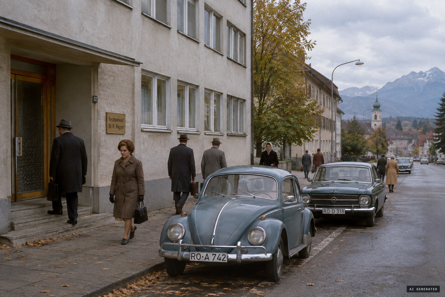 The law office of attorney Sigmund Adam in Rosenheim, 1967