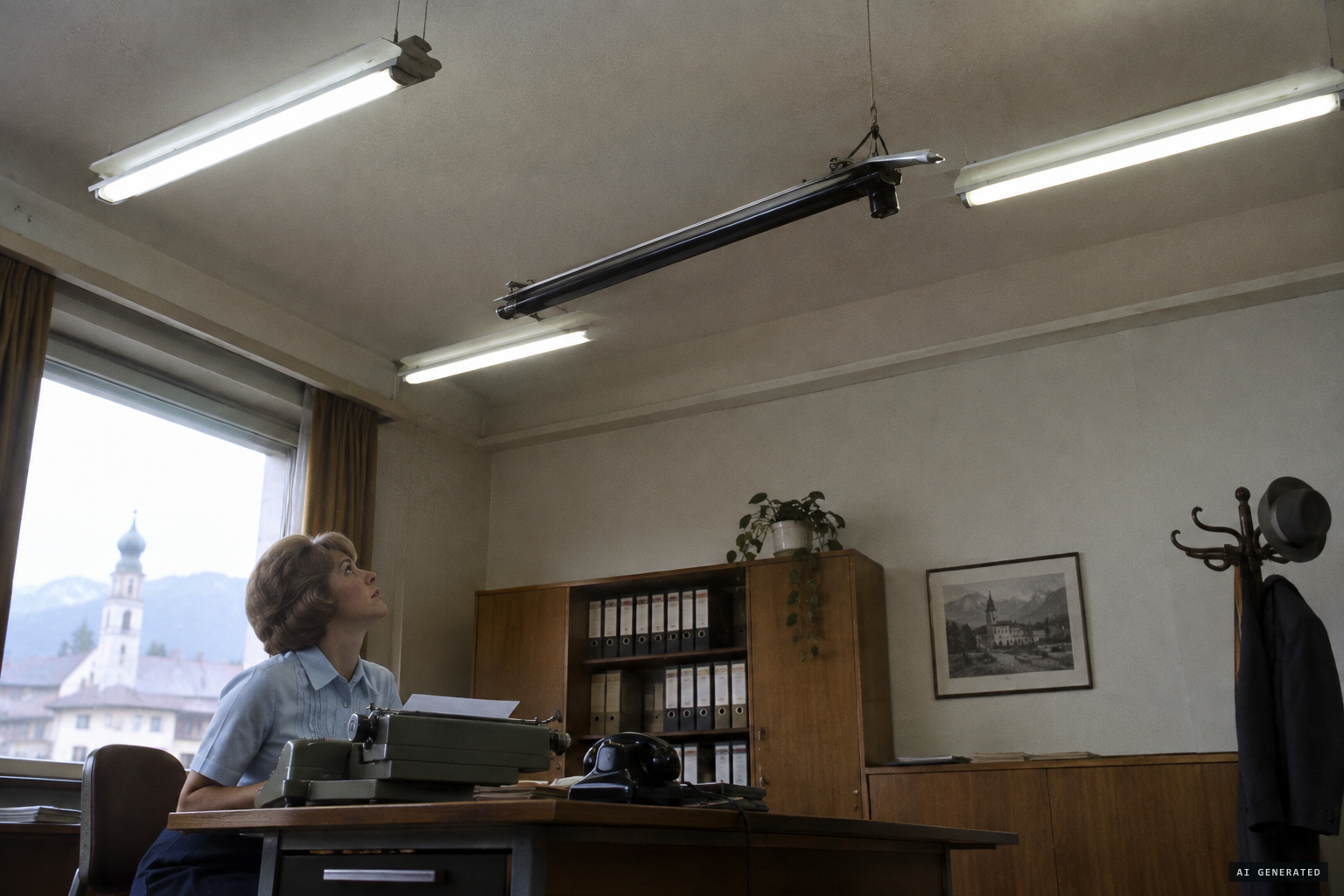 A fluorescent tube goes out, turned 90 degrees in its holder