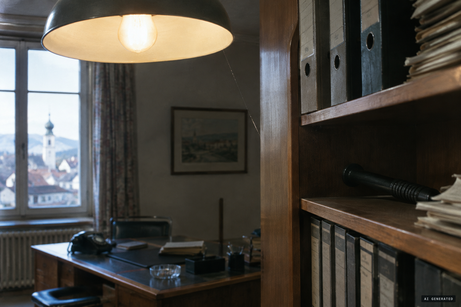 The claim of nylon threads on the lamps and a rubber club behind a shelf