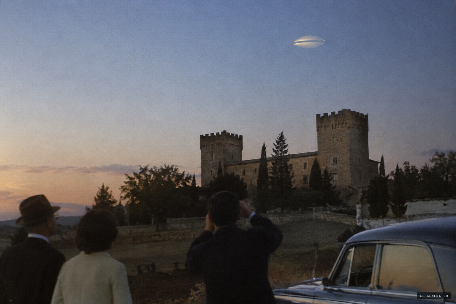 A whitish disc appears over the Castillos de San José de Valderas