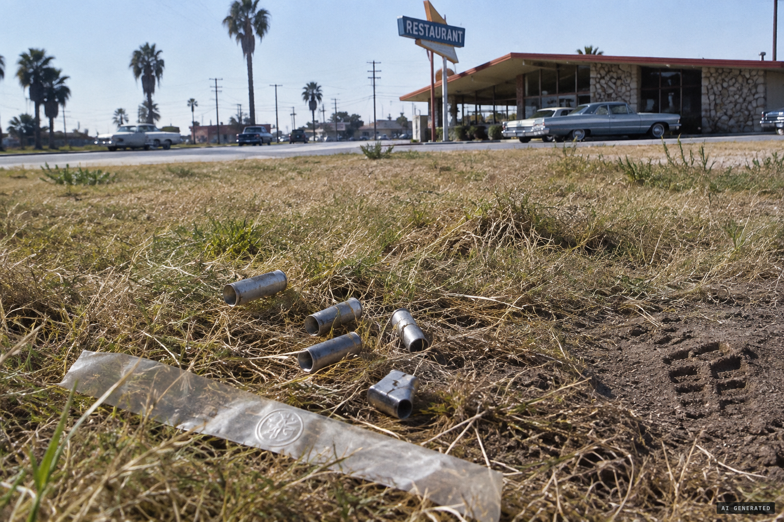 Metal tubes and emblem strips found near La Ponderosa