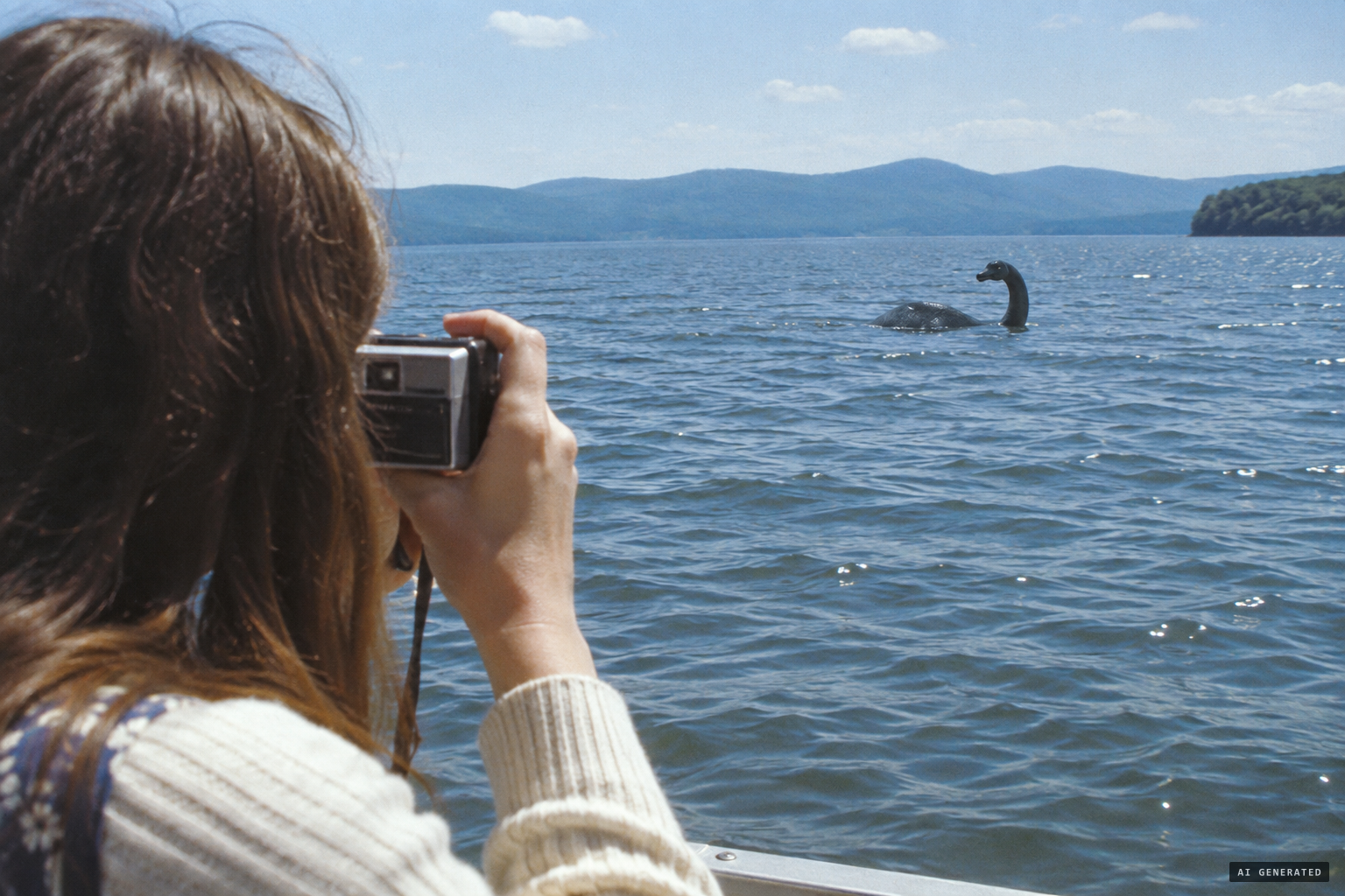 Sandra takes a single picture as it looks over its back