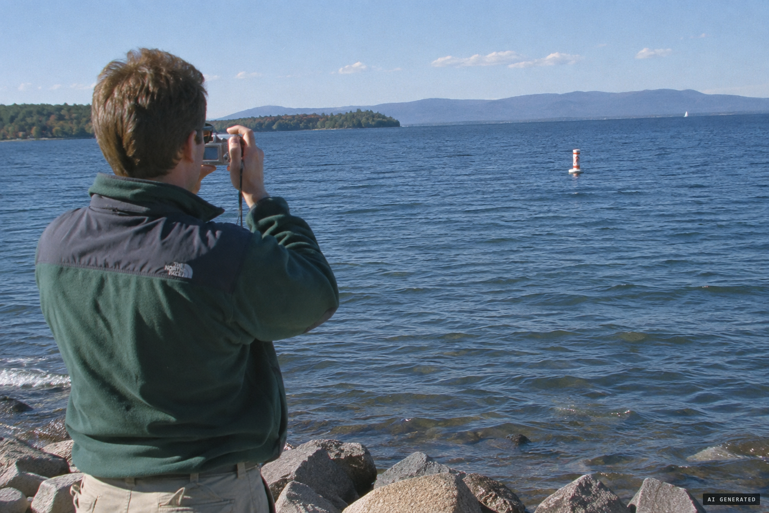 Radford recreates the scene with an Instamatic 110 and a marker at 150 feet