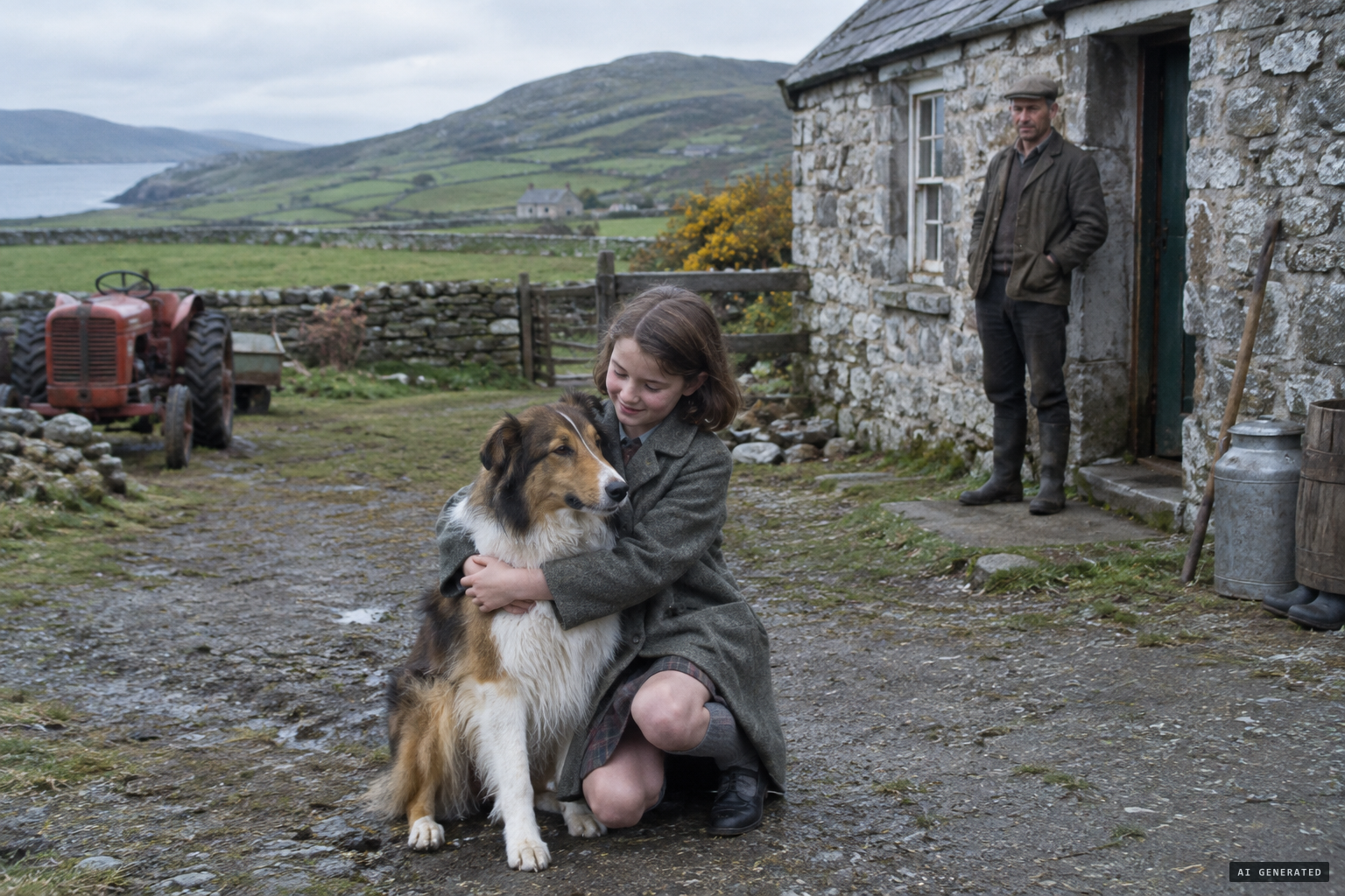 Virginia leaves the Donegal farm, her father and her dog