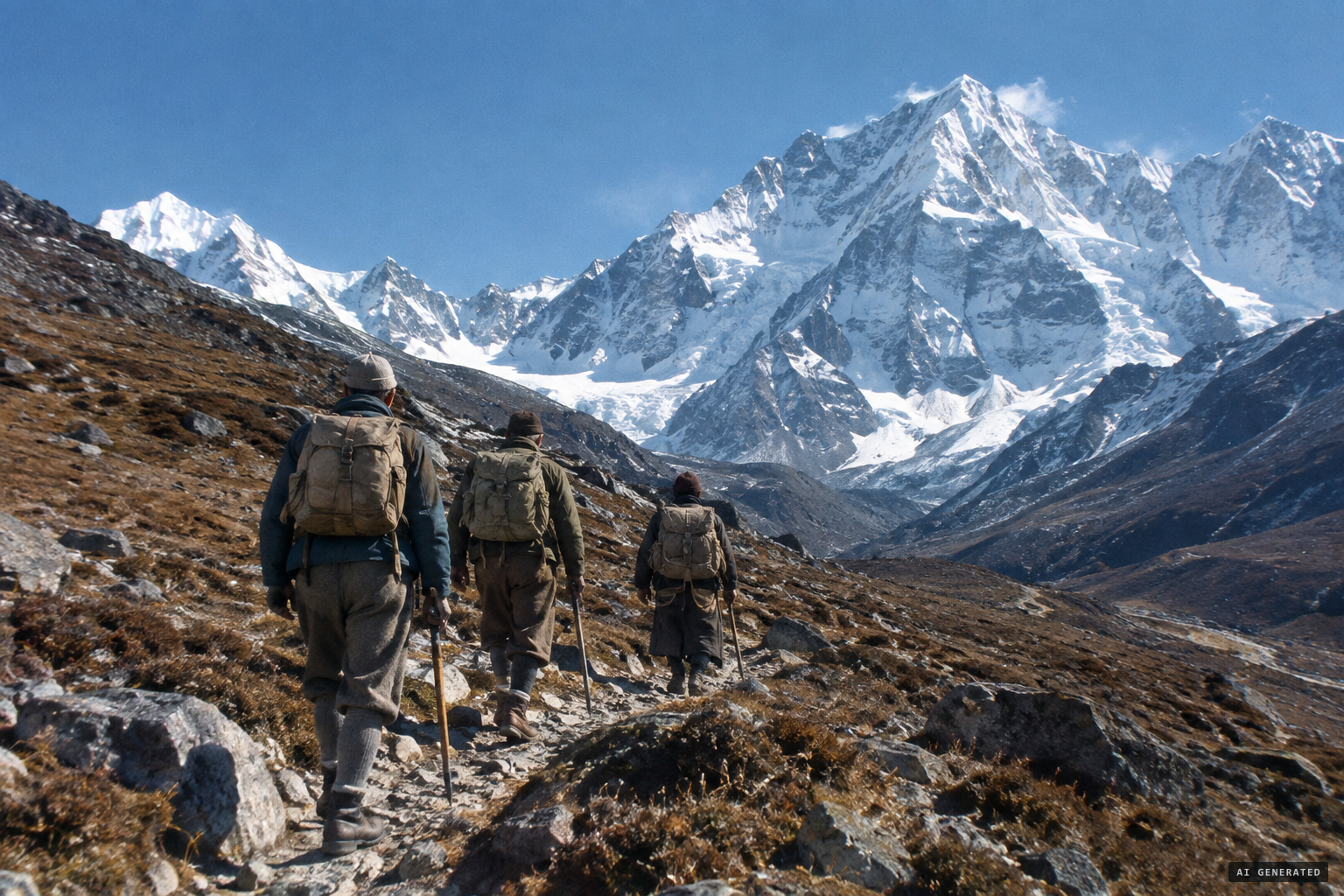 Shipton, Ward and Sen Tensing head back towards Kathmandu through unexplored country