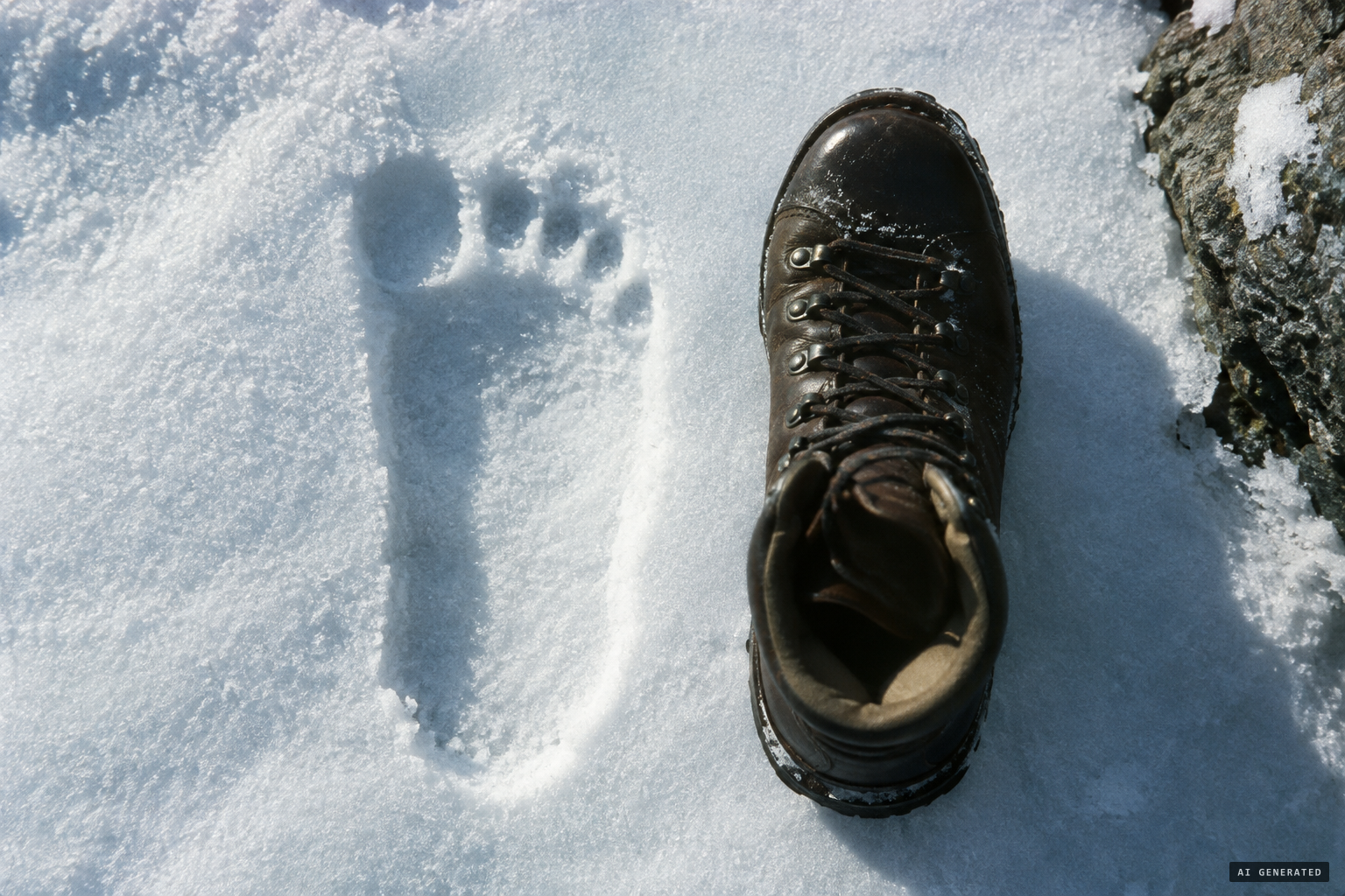 The clearest print: as long as Ward's boot and nearly twice as broad
