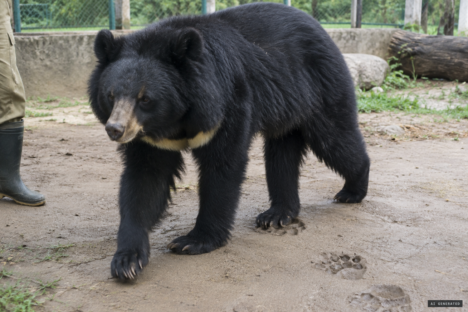 Taylor's test: a bear's hind paw landing on its front-paw print