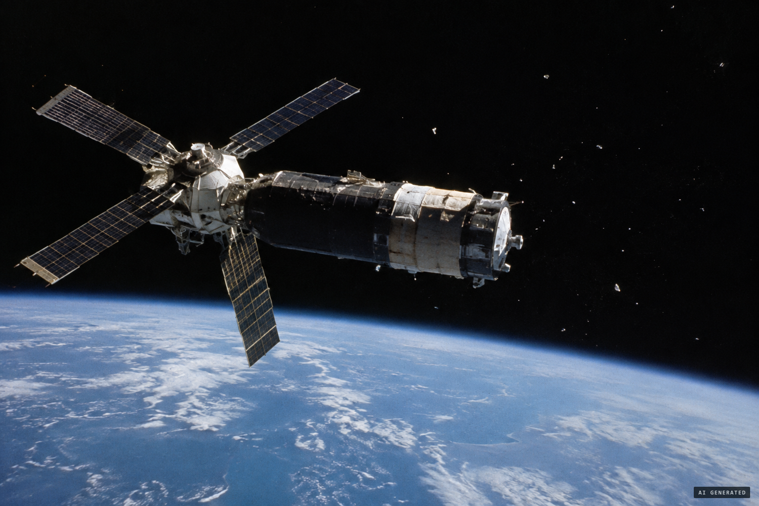 Oberg's explanation: debris shed by Skylab itself