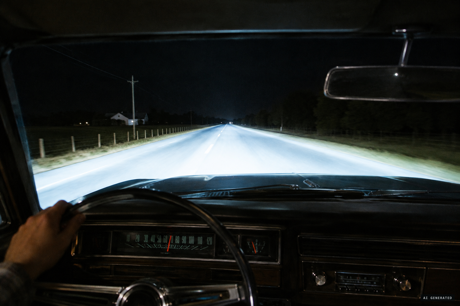 Suddenly a wide, brightly lit road lies ahead