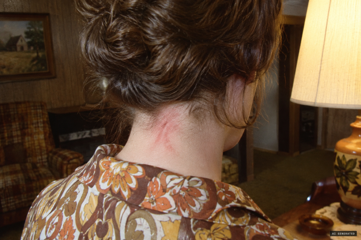 Red marks on the backs of their necks