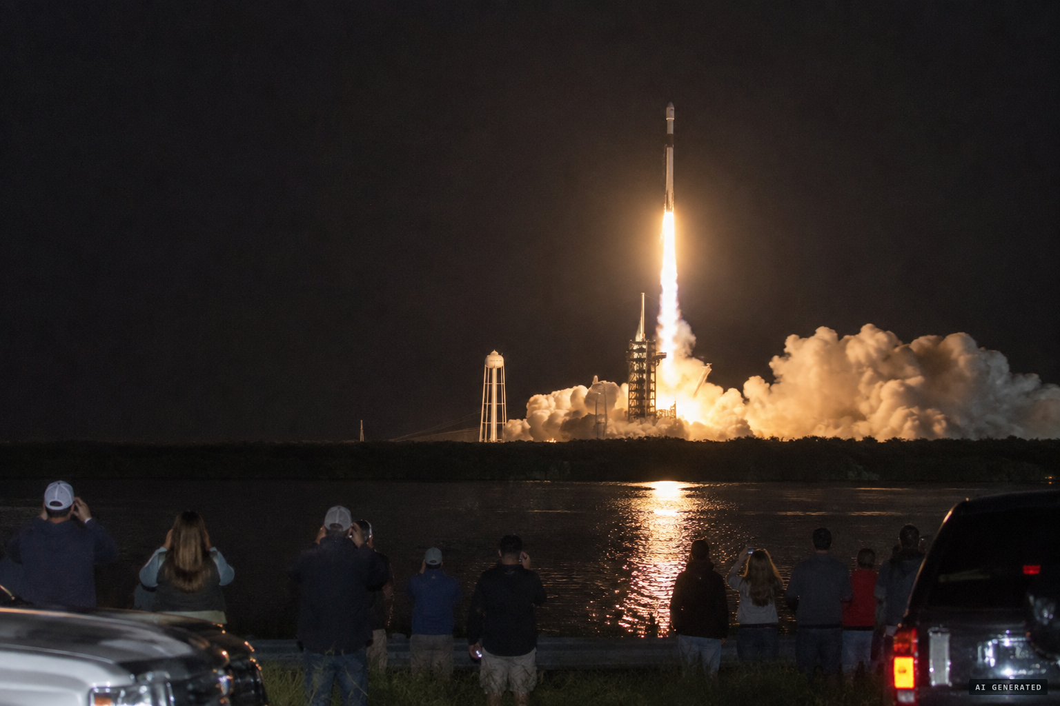 A Falcon 9 carries the first 60 Starlink satellites up from Cape Canaveral