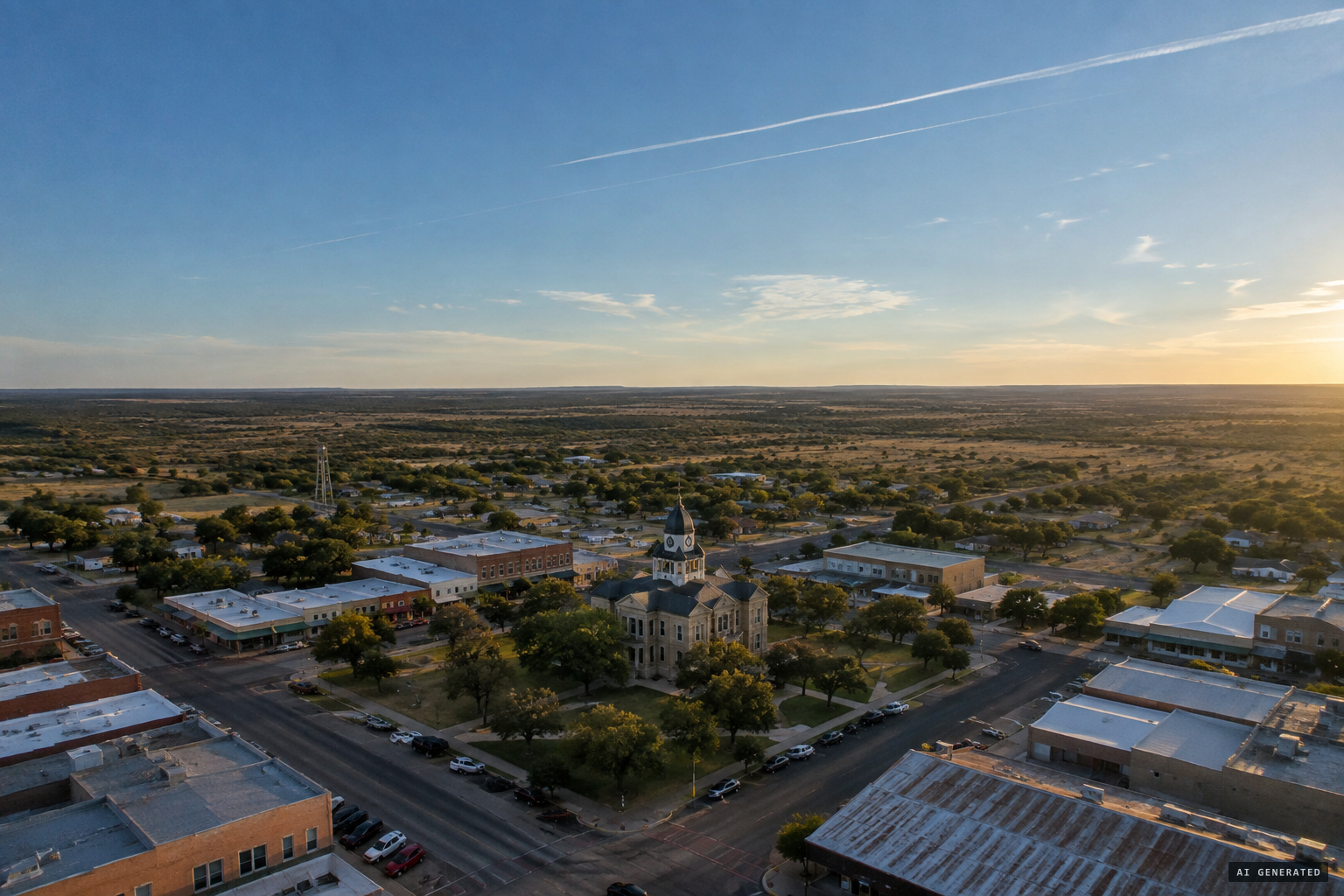 Stephenville, a small town in Erath County, Texas, under the Brownwood Military Operating Area