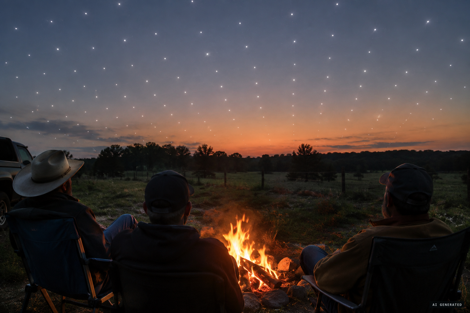 At a campfire near Selden, Steve Allen and friends see silent lights a mile long and half a mile wide
