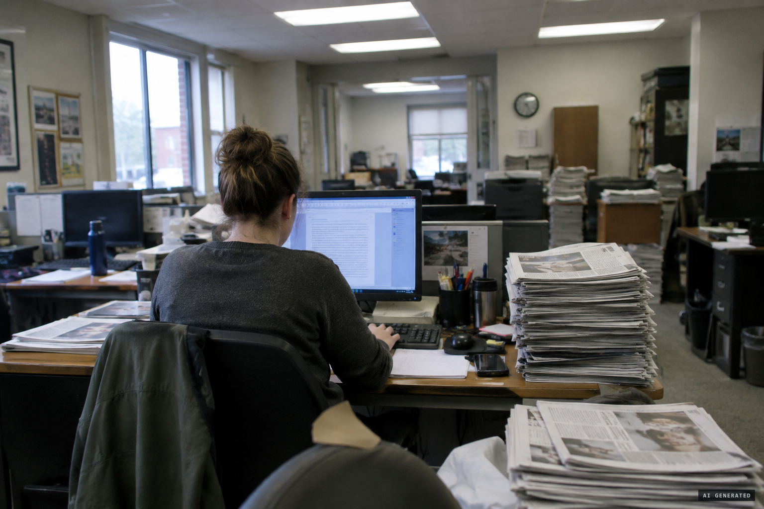 Reporter Angelia Joiner breaks the story in the Empire-Tribune