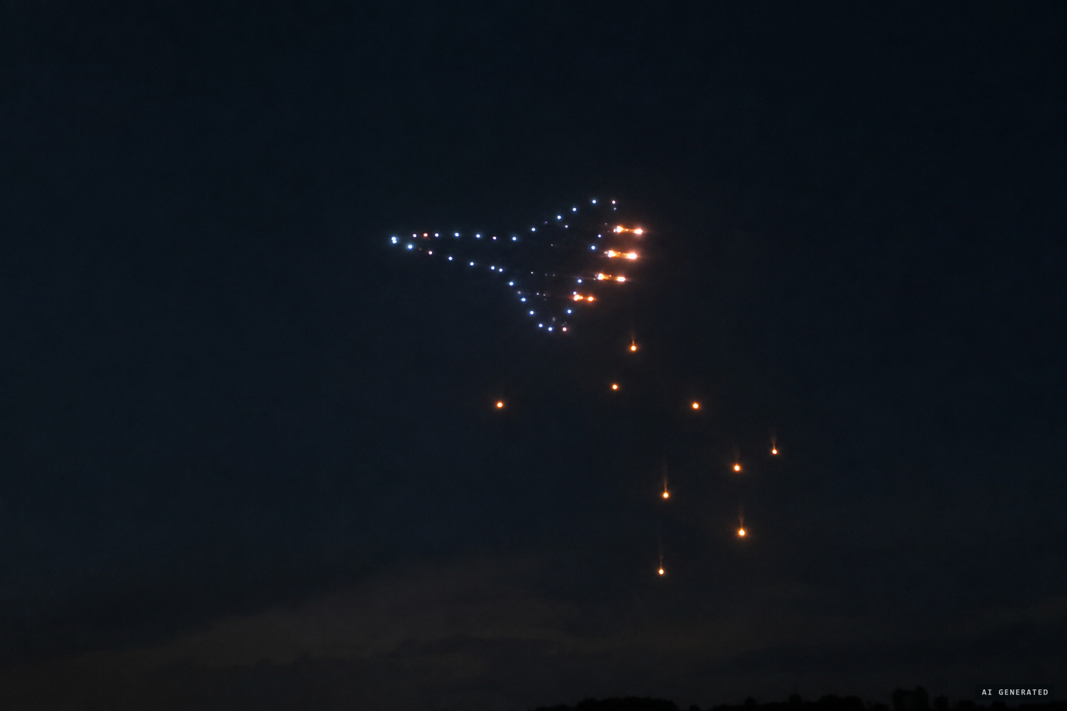 Skeptics point to F-16 formations, strobes, afterburners and flares