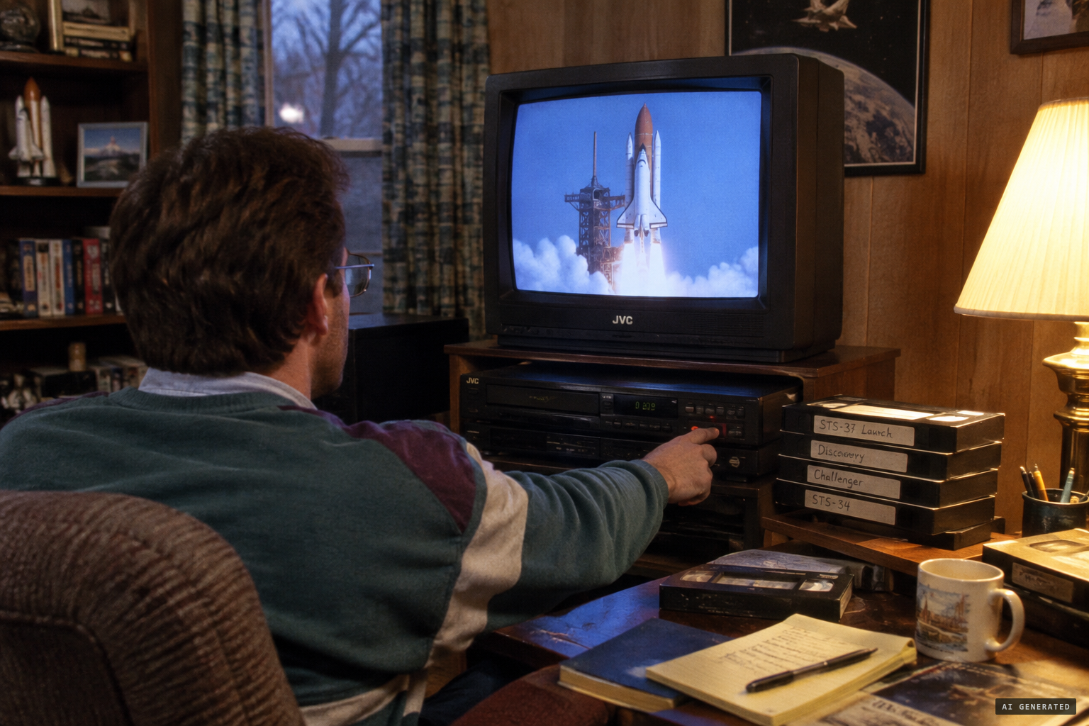 Donald Ratch records the sequence off the NASA feed
