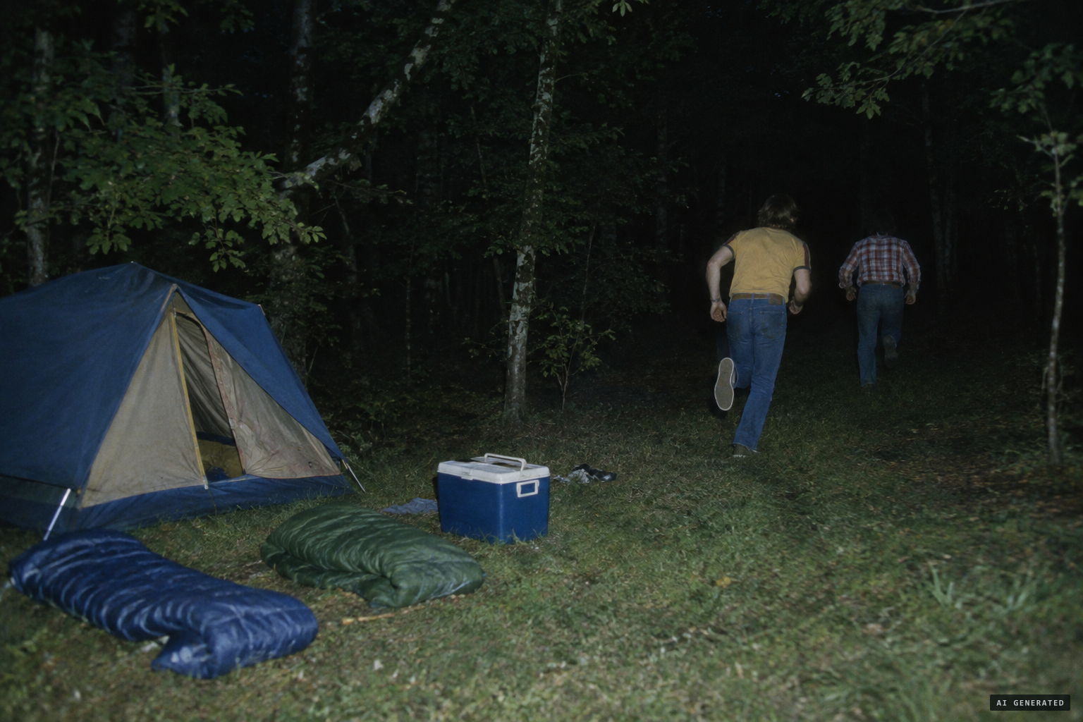 At 3 a.m. the men flee, leaving their gear behind