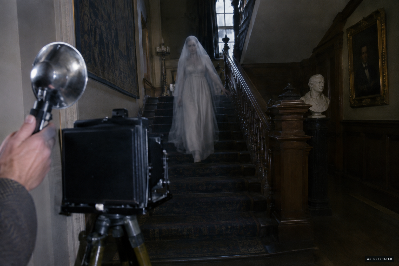 Shira sees an ethereal veiled form coming slowly down the stairs