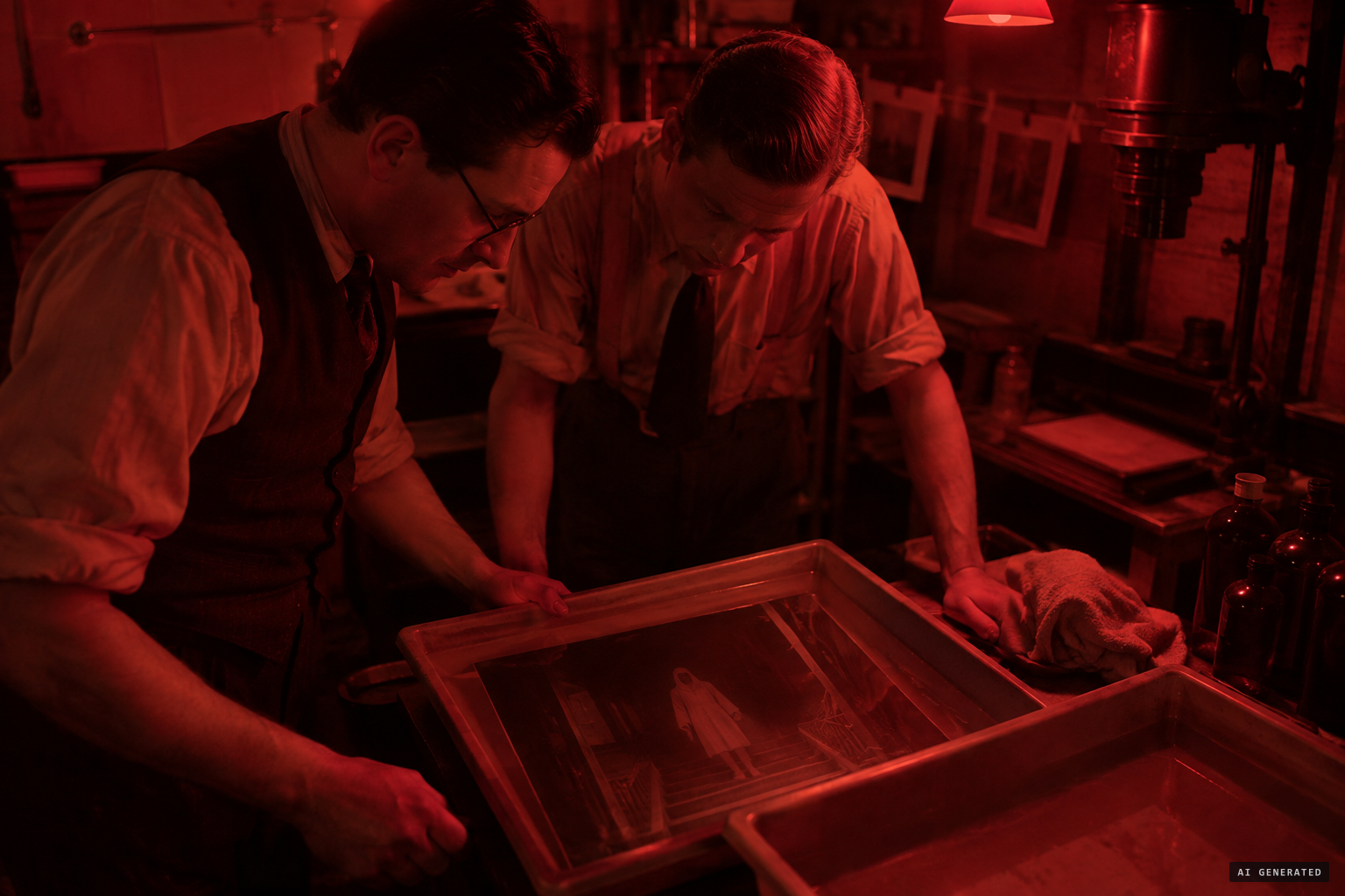 The chemist Benjamin Jones watches the plate develop and the figure appears