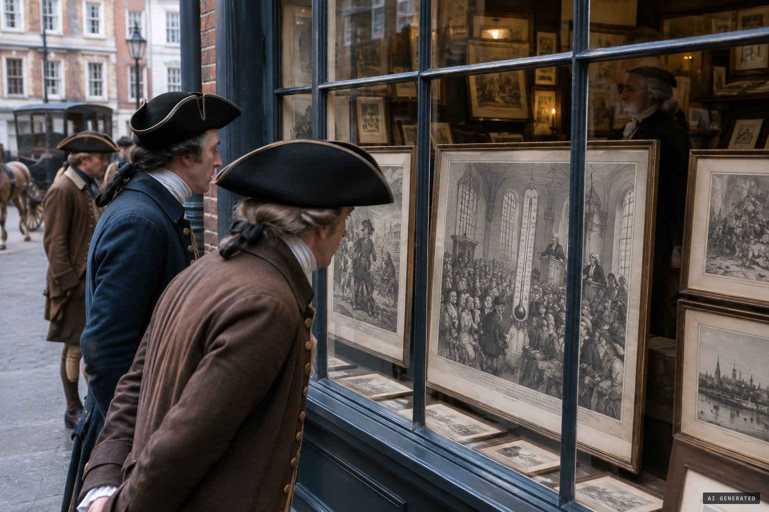 Satire of the day: Hogarth places the ghost atop a thermometer of credulity