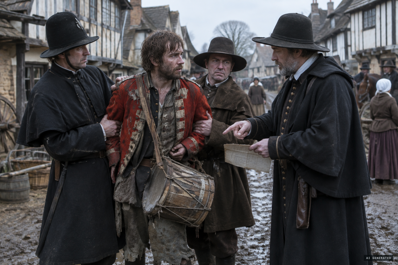 William Drury, a vagrant drummer with a forged begging licence, arrested at Ludgershall