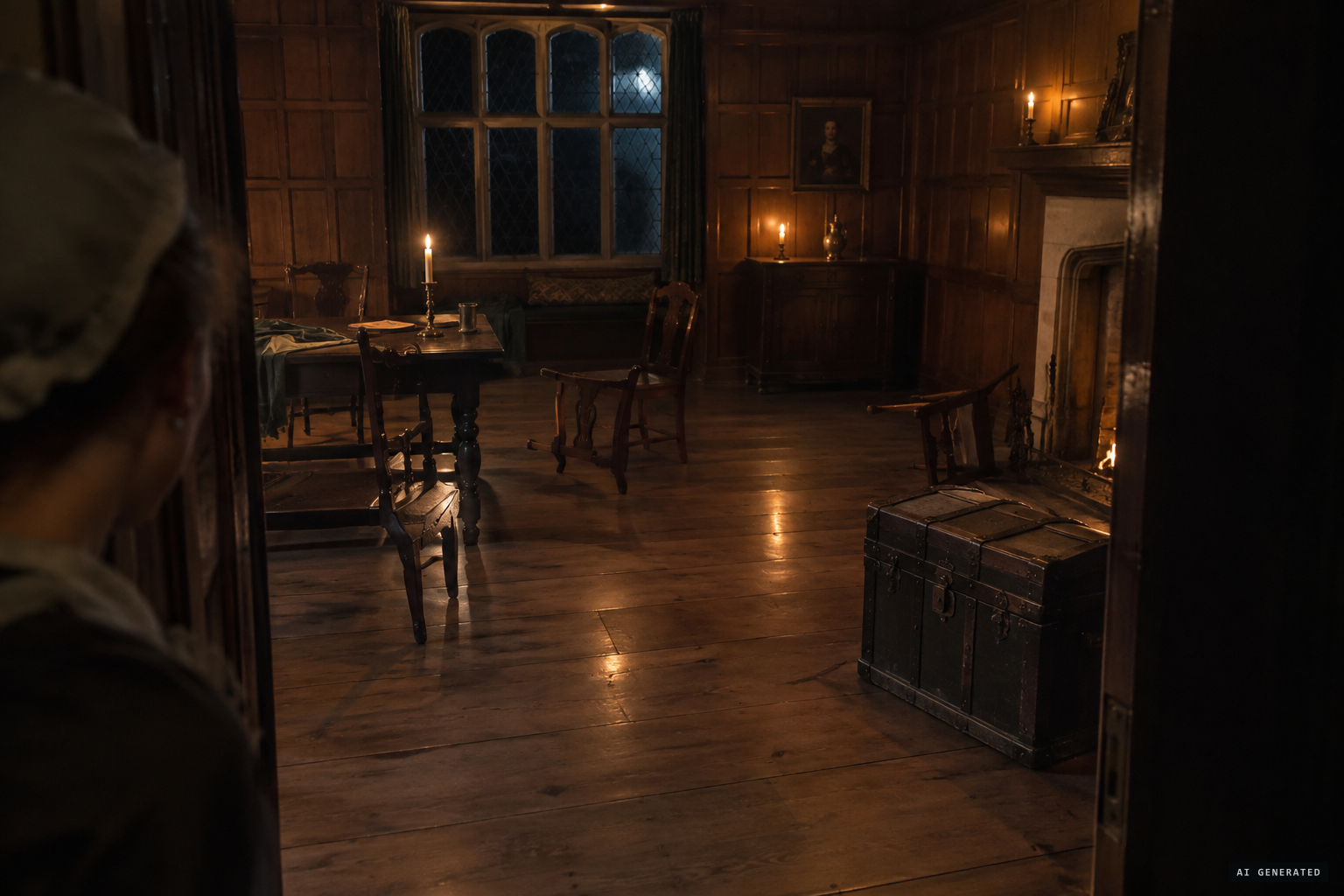 Chairs, tables and trunks walk up and down the rooms