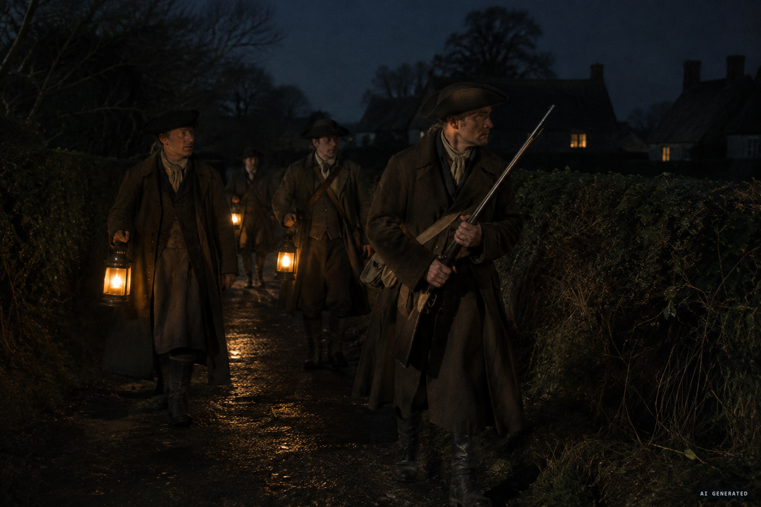 Armed men patrol the lanes to lay the ghost