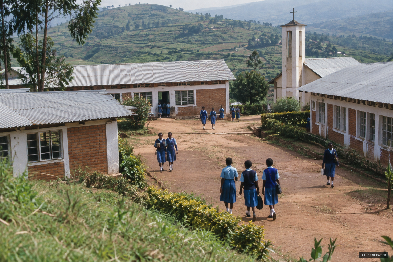 Kibeho College, a girls' boarding school in the hills of southern Rwanda