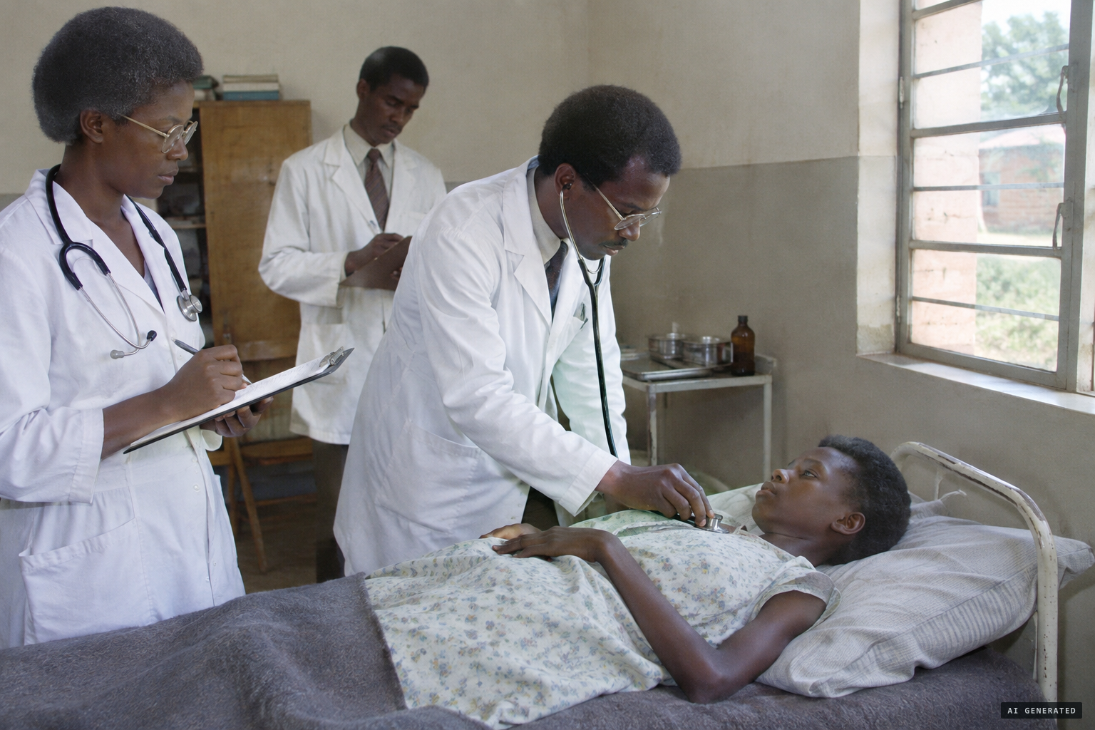 Physicians from the National University of Rwanda monitor the fasting visionaries