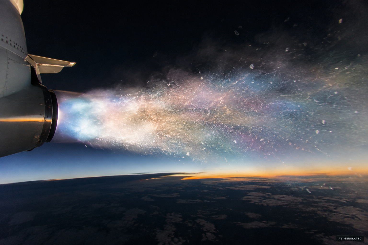 The twilight phenomenon: frozen exhaust scattering sunlight